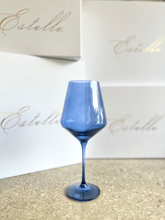 Estelle Wine Stemware - Cobalt Blue