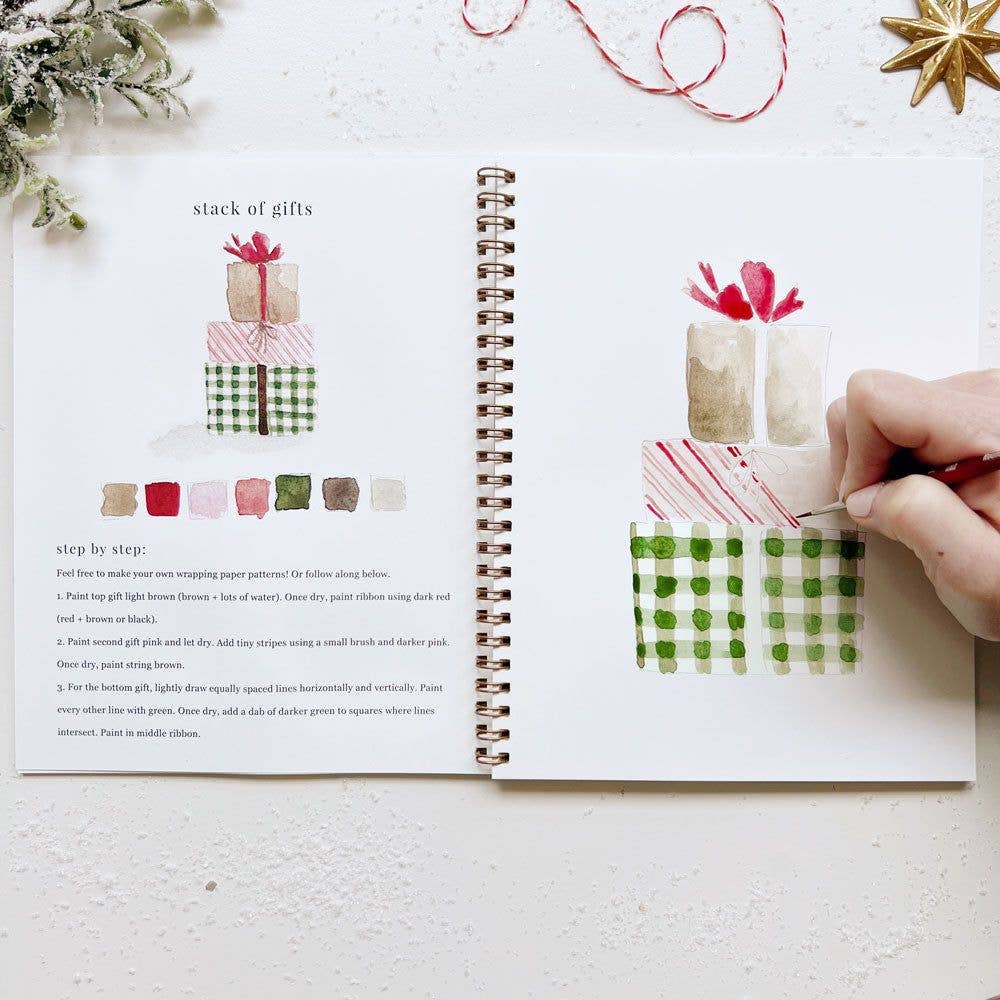 Christmas watercolor workbook
