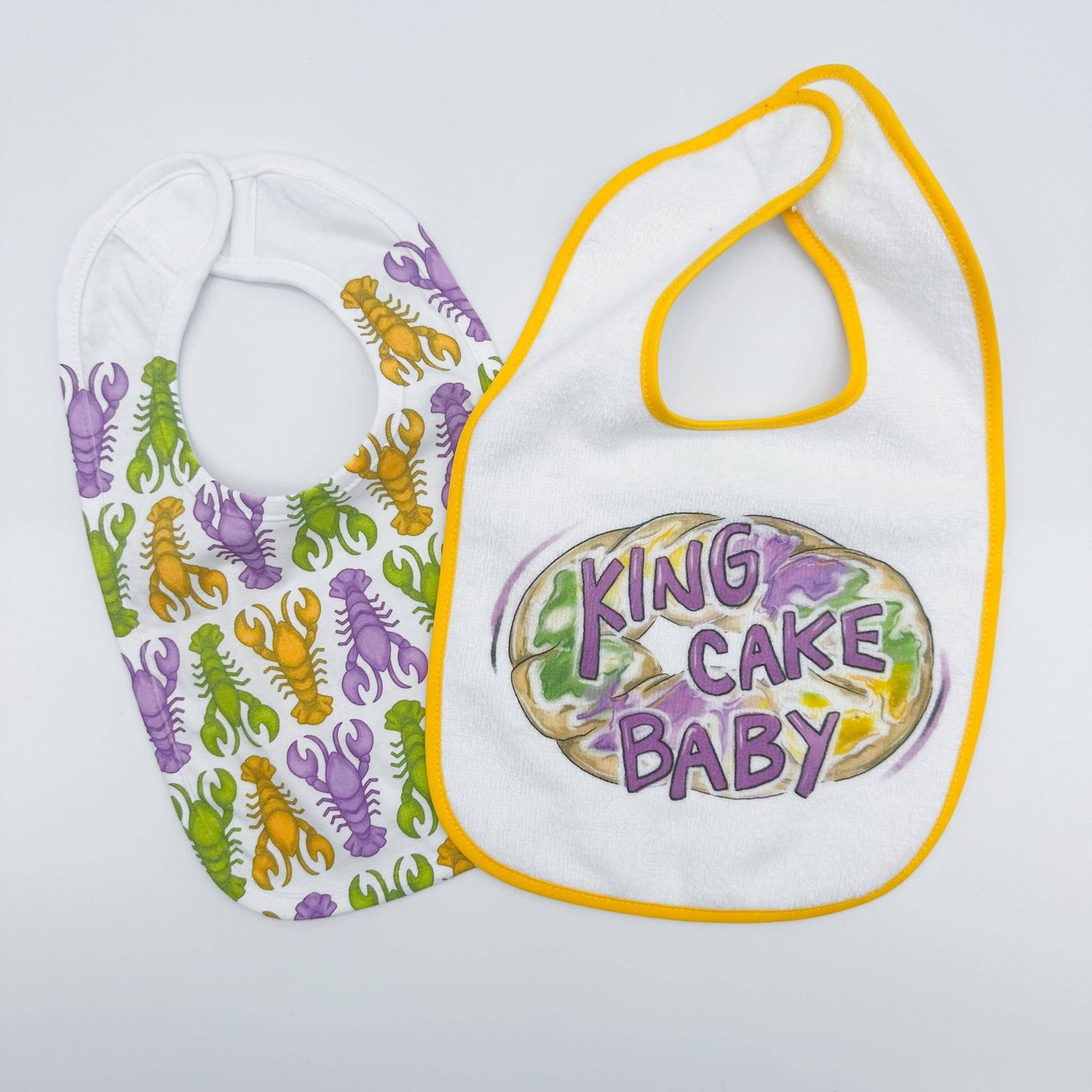 Mardi Gras Crawfish Pattern Baby Bib Baby Shower Gift