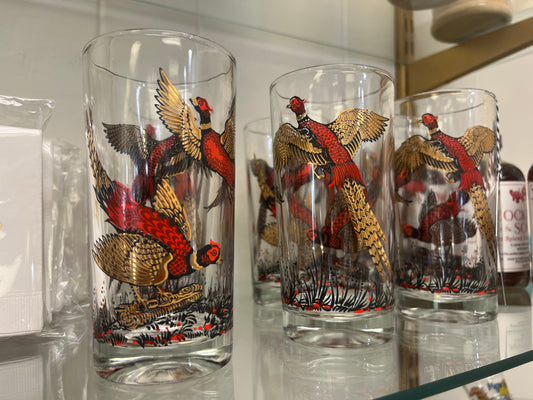 Pheasant Glasses, Set of 8