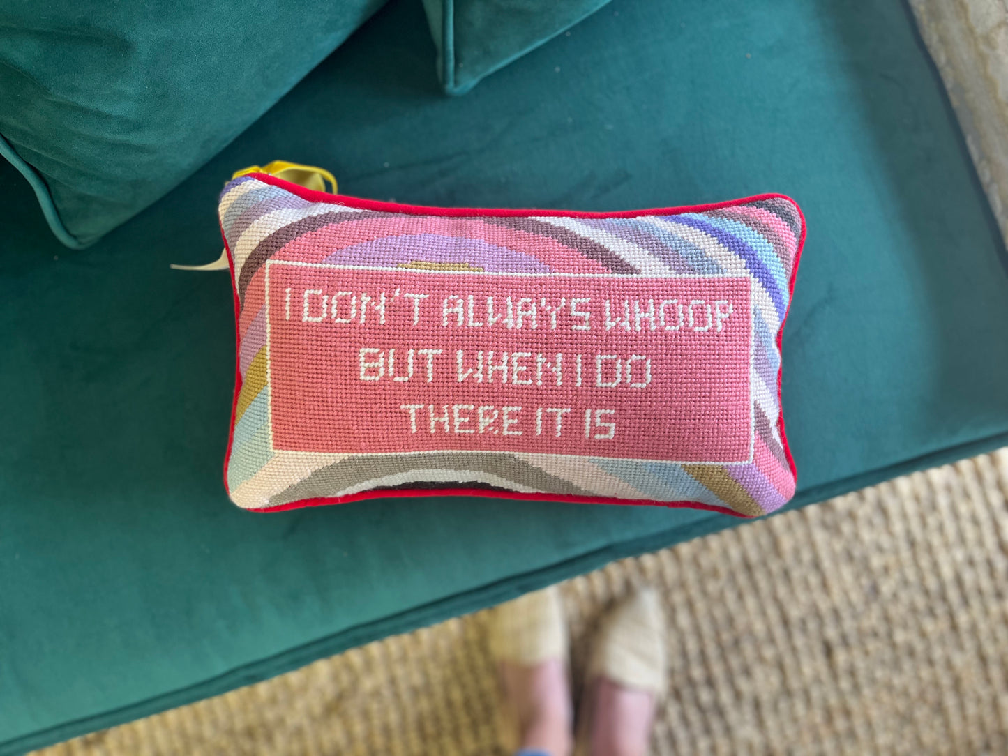 Whoop Needlepoint Pillow