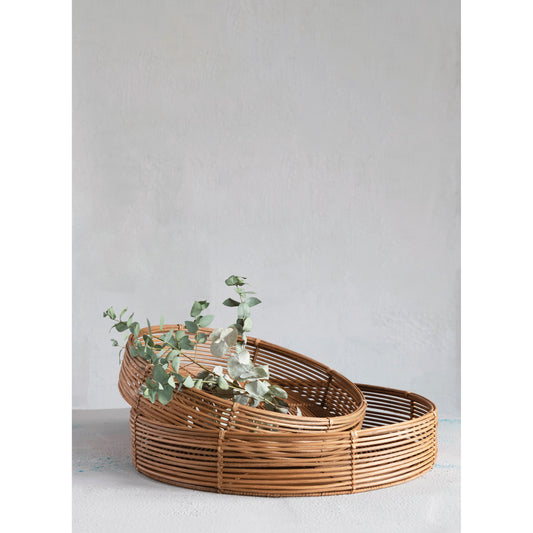 Small Hand Woven Rattan Tray