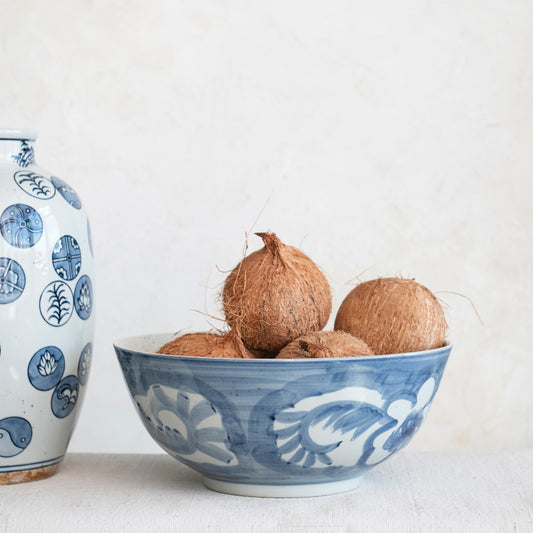 Blue & White Stoneware Bowl