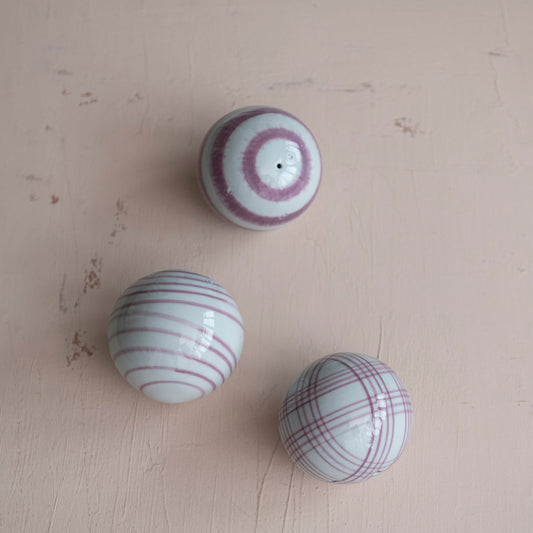 Lilac Stoneware Orbs