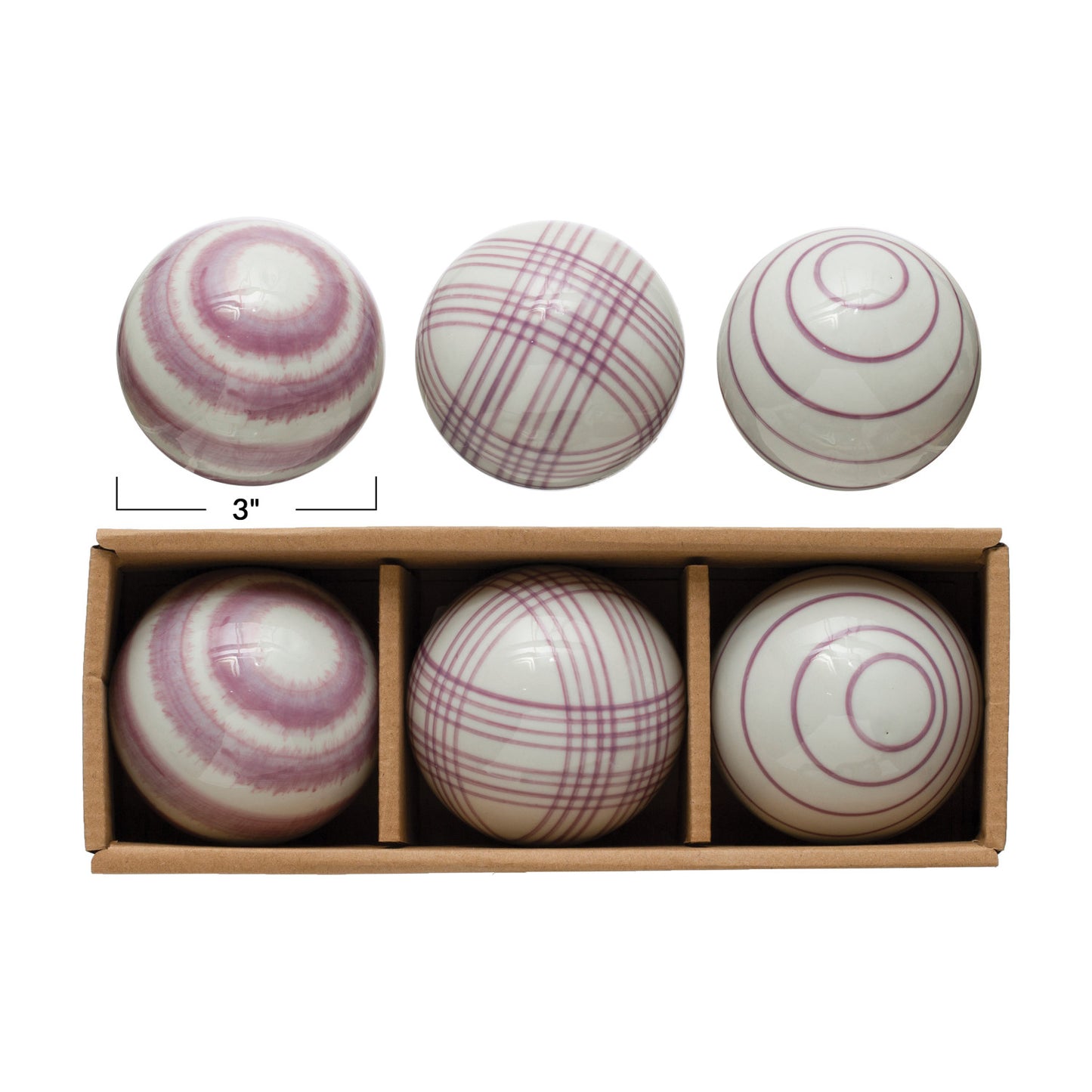 Lilac Stoneware Orbs