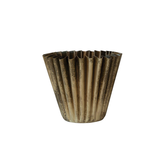 Fluted Metal Planter, Large