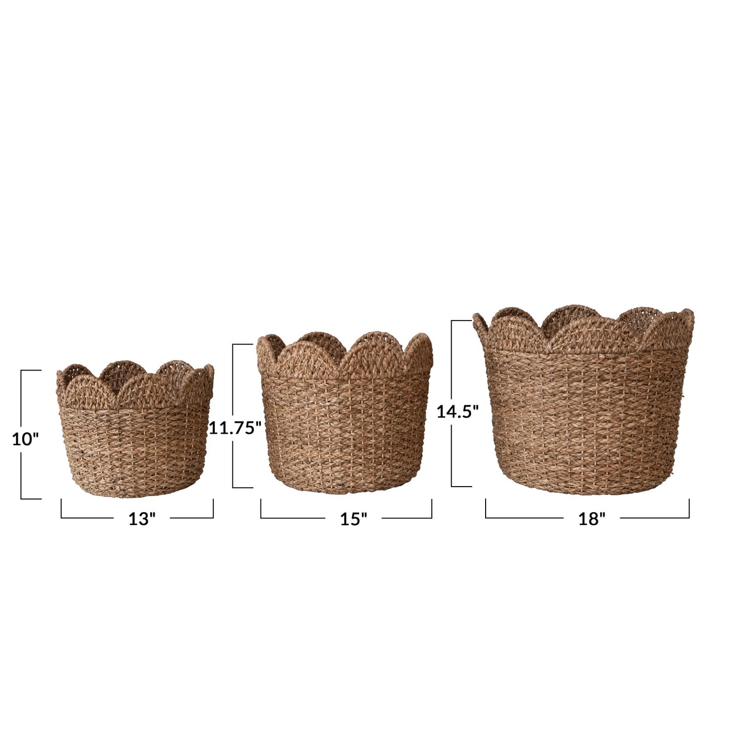 Scalloped Rattan Baskets