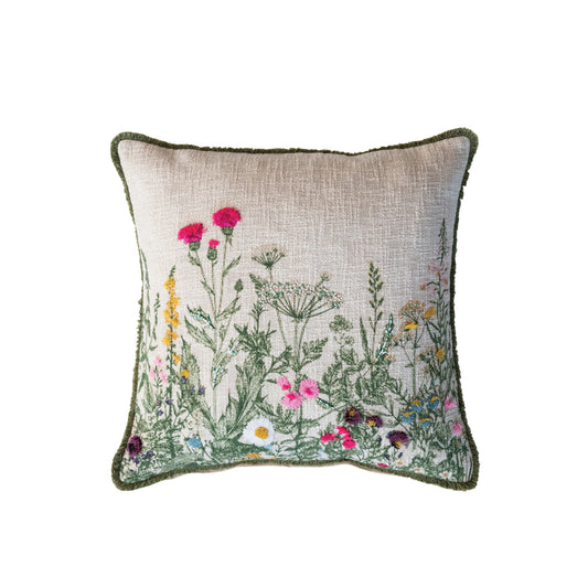 Flower Garden Cotton Slub Pillow