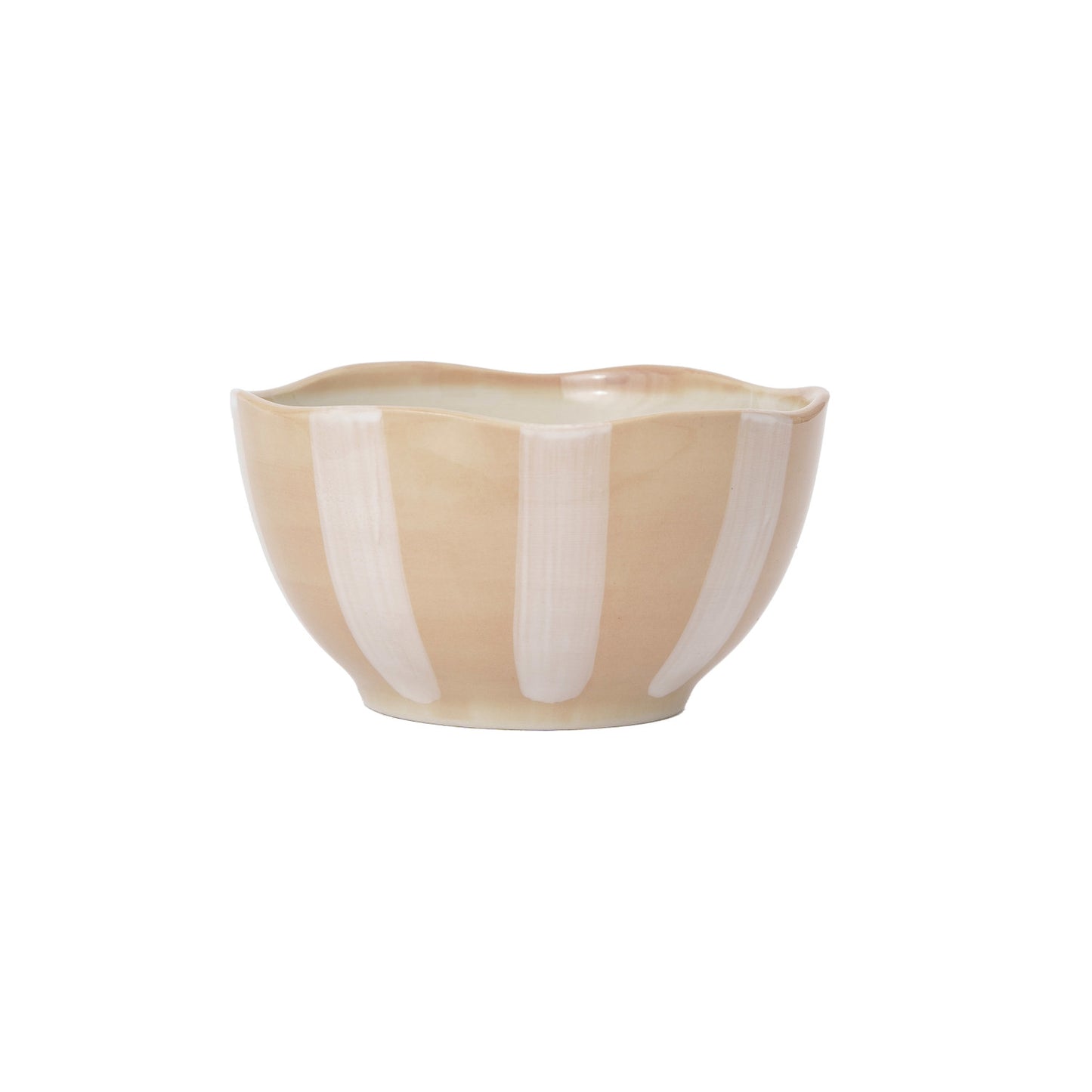 Stripes and Scallops Stoneware Bowl