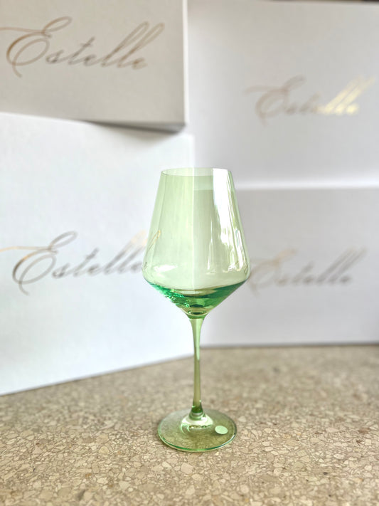Estelle Wine Stemware - Mint Green