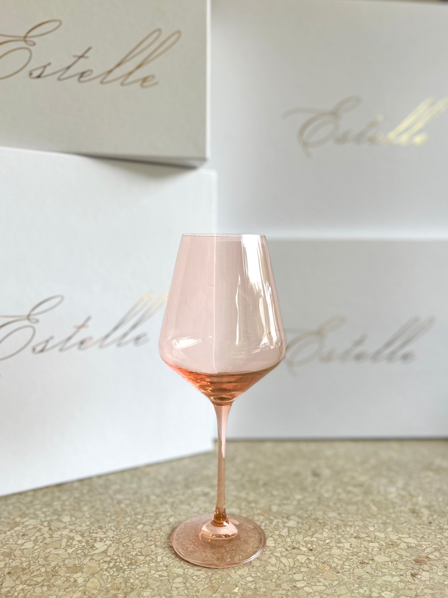 Estelle Wine Stemware - Blush Pink