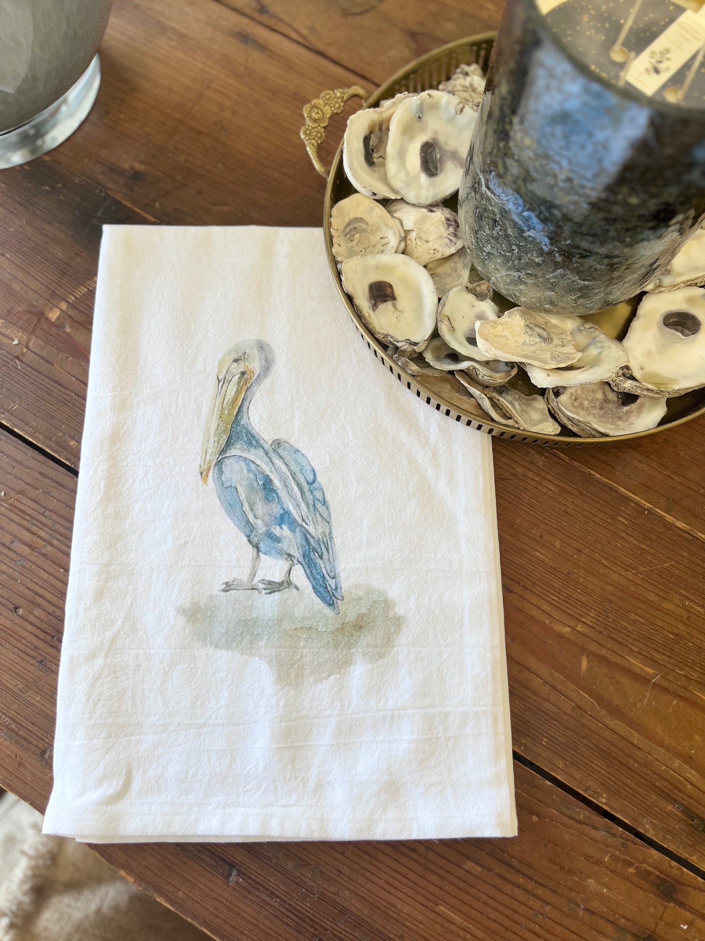 Watercolor Pelican Tea Towel