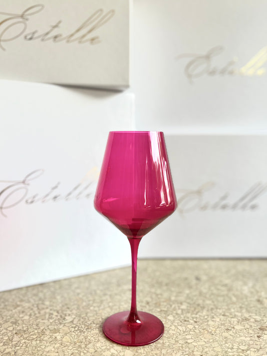 Estelle Wine Stemware - Fuschia