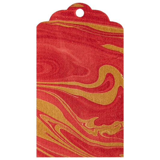 Red & Gold Vein Marbled Tags
