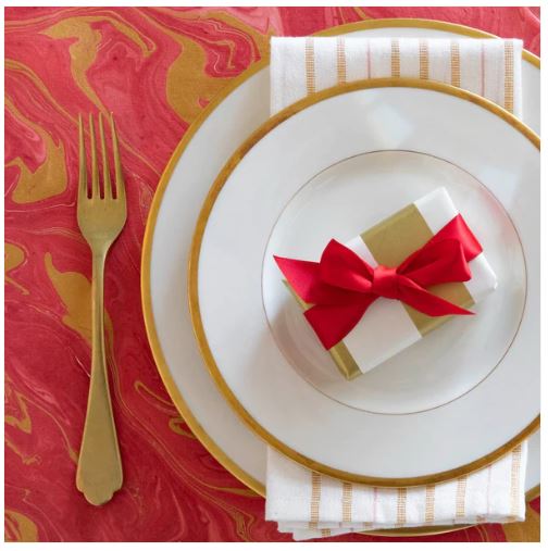 Red & Gold Vein Marbled Placemats