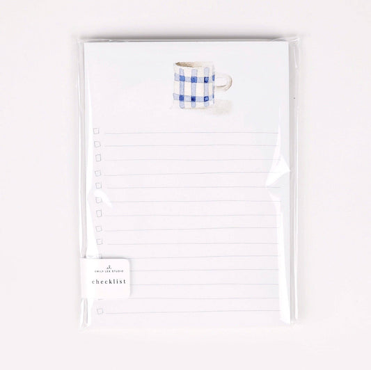 Checklist Notepad: Gingham mug