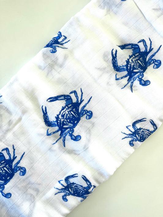 Blue Crab Swaddle Blanket