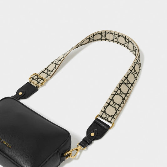 Canvas Bag Strap | Black/White Geometric