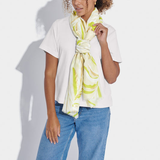 Palm Leaf Foil Printed Scarf