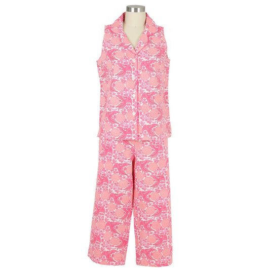 Mallory Sleeveless Capri Pajamas: S