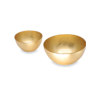 Gold Foil Glass, Round Bowl Set