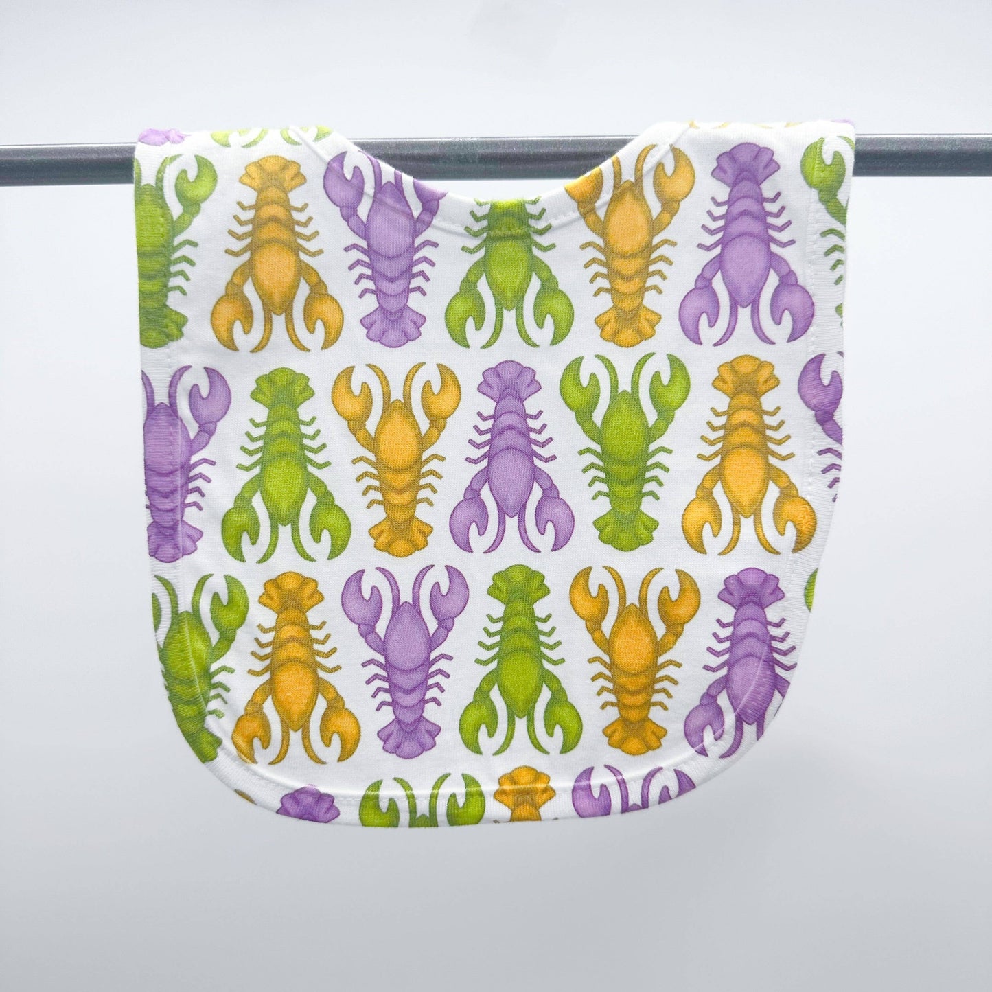 Mardi Gras Crawfish Pattern Baby Bib Baby Shower Gift