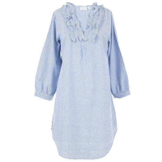 Blue Seersucker ~ Cotton Nightshirt: XS/S