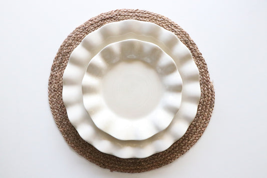 Signature White Ruffle Salad Plate