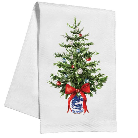 Tom Tom Holiday Tree In Chinoiserie Pot Kitchen Towel