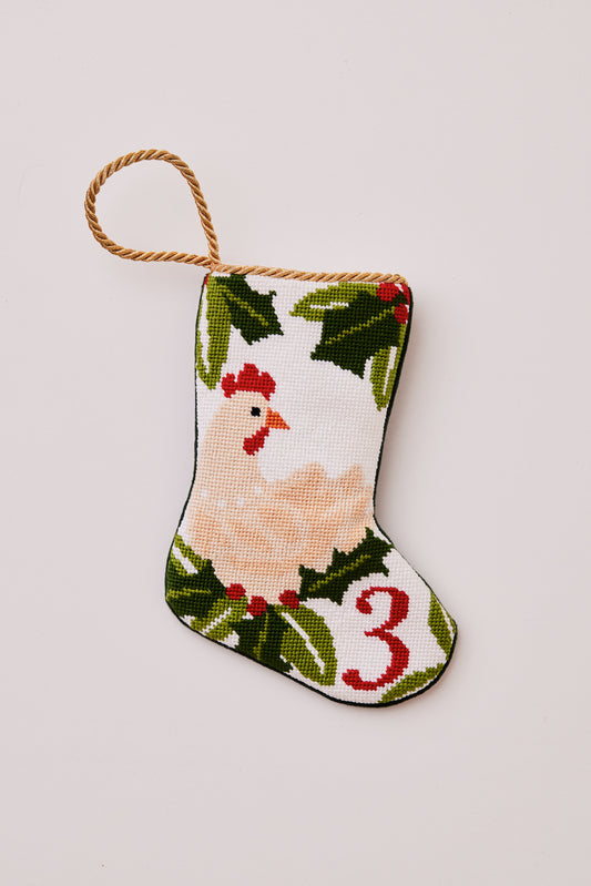 12 Days: 3 French Hens Bauble Stocking