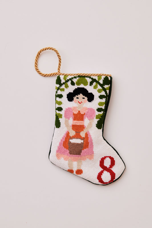 12 Days: 8 Maids-A-Milking Bauble Stocking