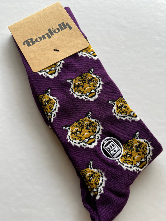 Bonfolk Tiger Purple Socks