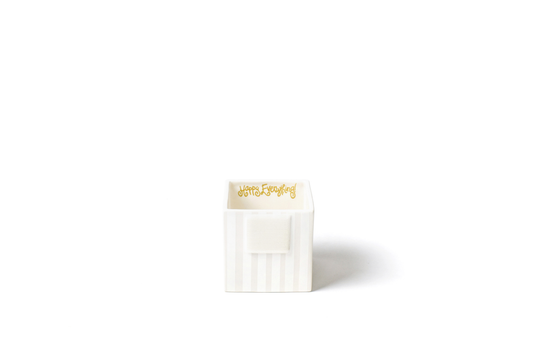 White Stripe Mini Nesting Cube, small